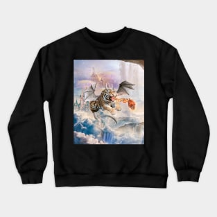 Big Cat Tiger As Flying Dragon Crewneck Sweatshirt